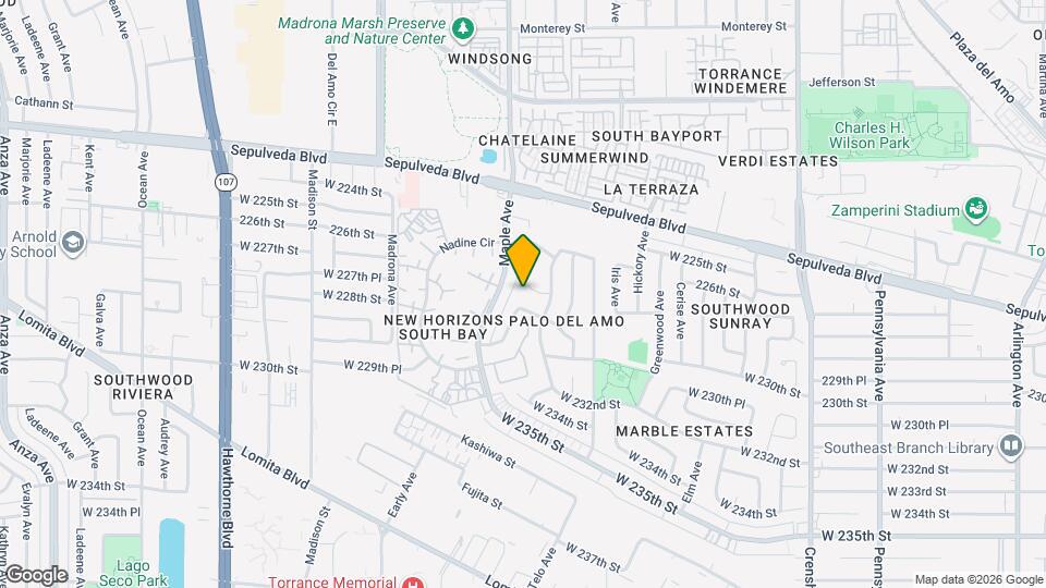 2926 W 227th St, Unit Room For Rent Map and Location Details