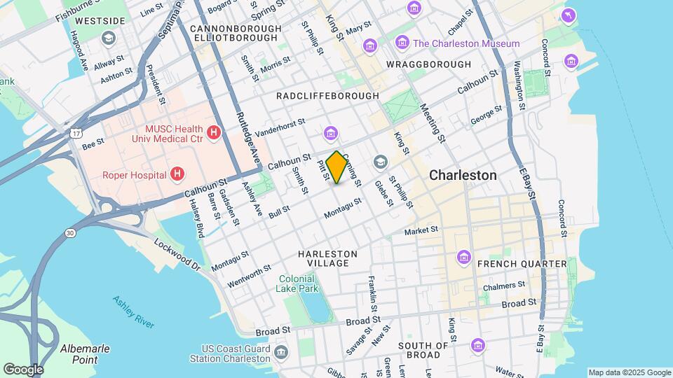 Historic Charleston Apartments Map and Location Details