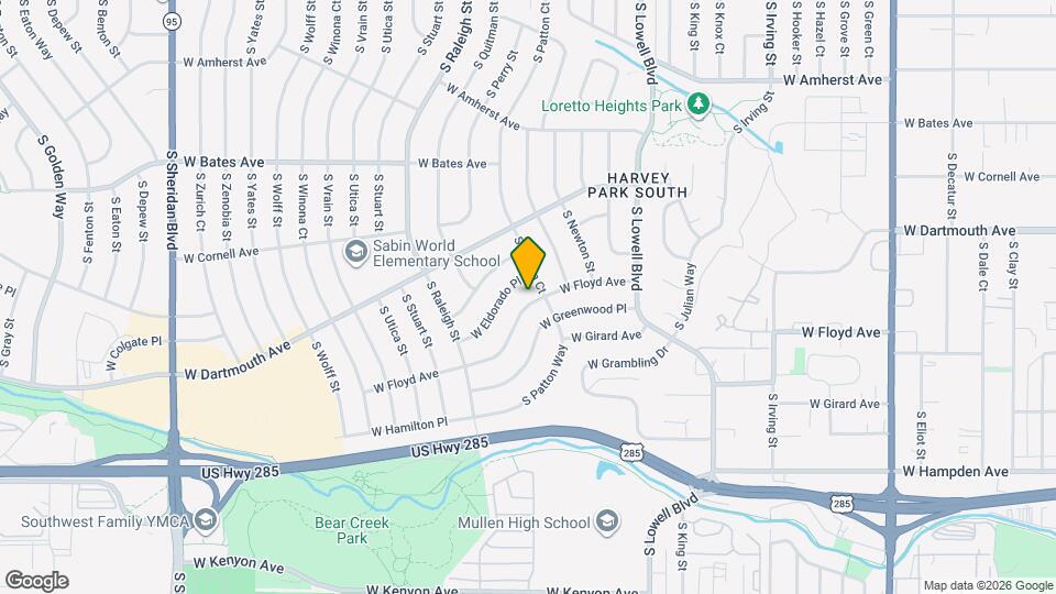 3975 W Floyd Ave Map and Location Details