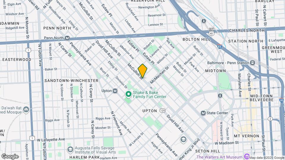 1626 McCulloh St Mapa y Detalles de la Ubicación