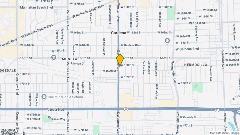 16812 S Western Ave Mapa y Detalles de la Ubicación