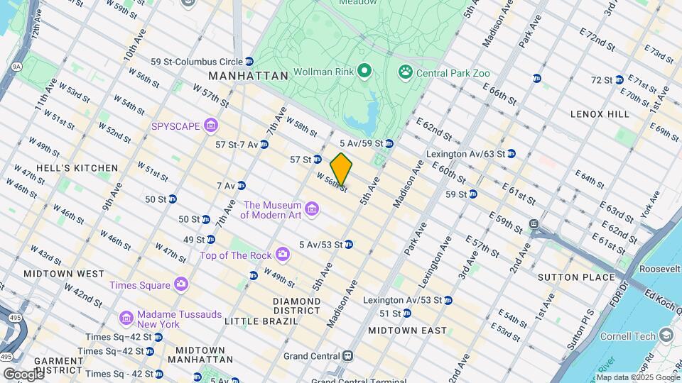 24 W 56th St Mapa y Detalles de la Ubicación