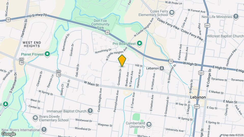 121 Greenlawn Dr, Unit A Map and Location Details