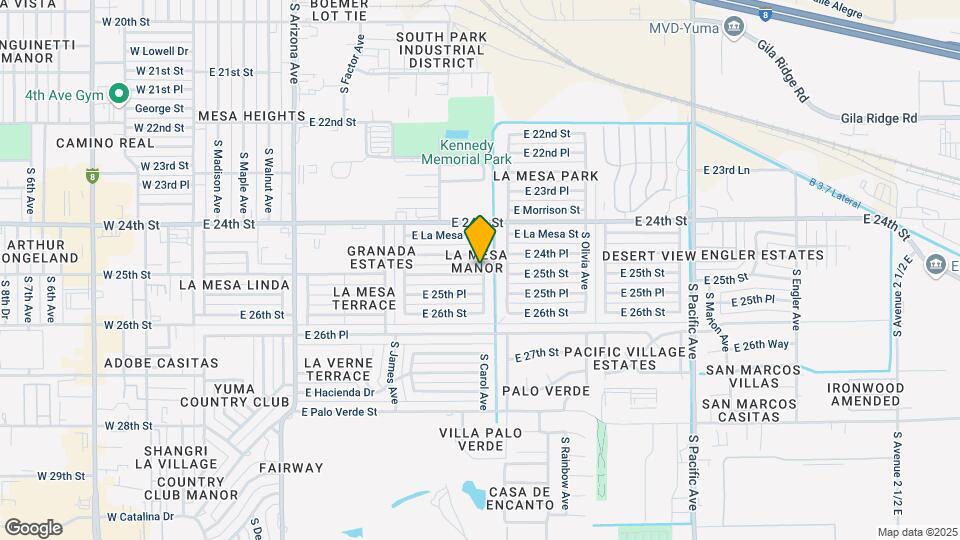 930 E 25th St Map and Location Details