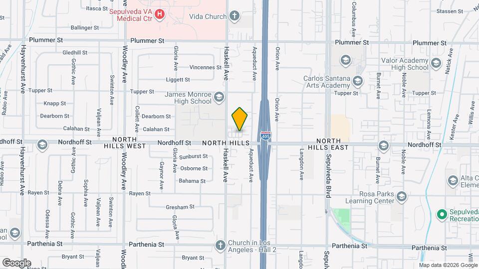 15735 Nordhoff St Map and Location Details
