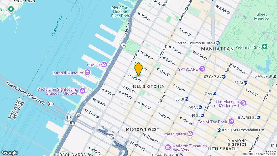 525 W 49th St, Unit 5C Map and Location Details