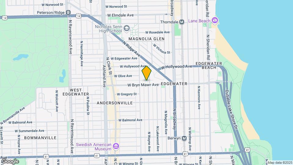 1336 W Bryn Mawr Ave Mapa y Detalles de la Ubicación