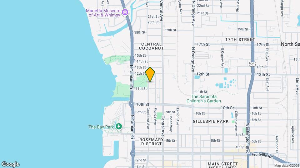 1124 Cocoanut Ave Map and Location Details