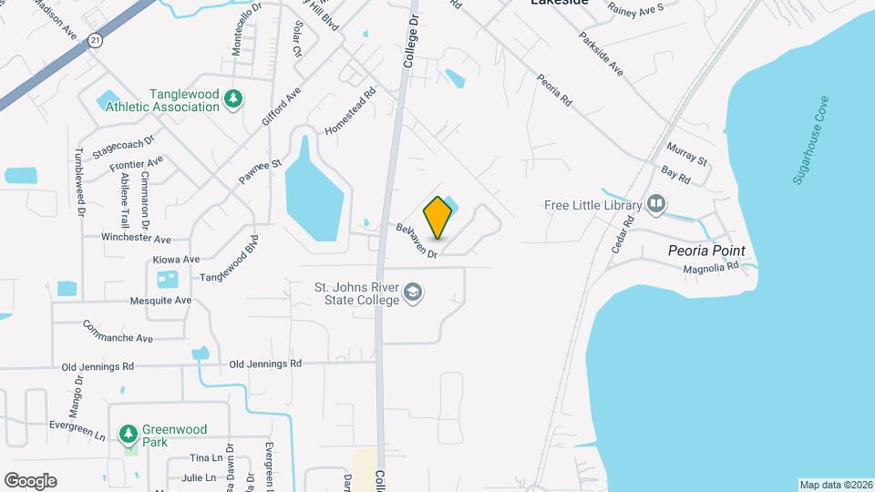 2038 Belhaven Dr Mapa y Detalles de la Ubicación