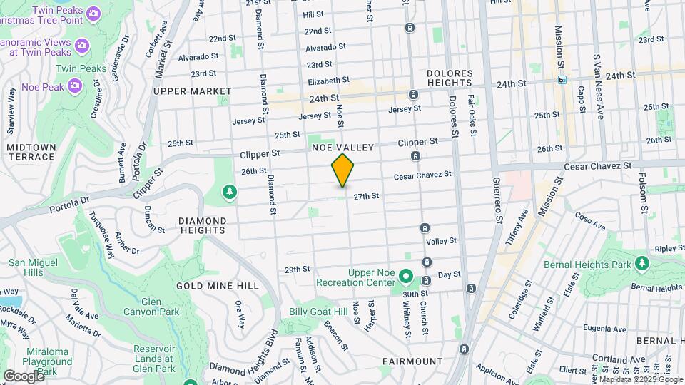1380 Noe St Mapa y Detalles de la Ubicación