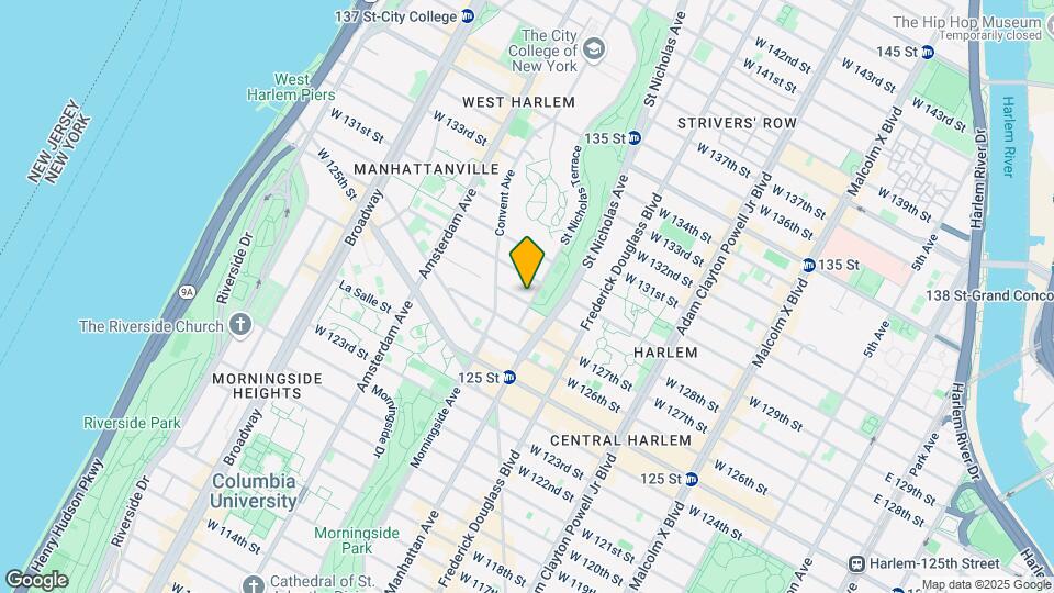 401 W 128th St Mapa y Detalles de la Ubicación