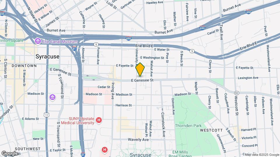 1107 E Genesee St Mapa y Detalles de la Ubicación