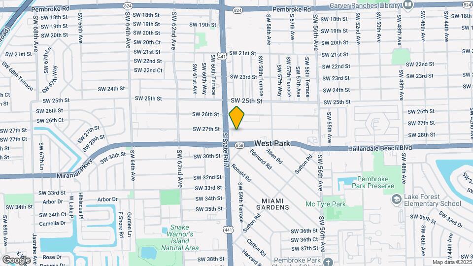 5926 SW 27th St Map and Location Details