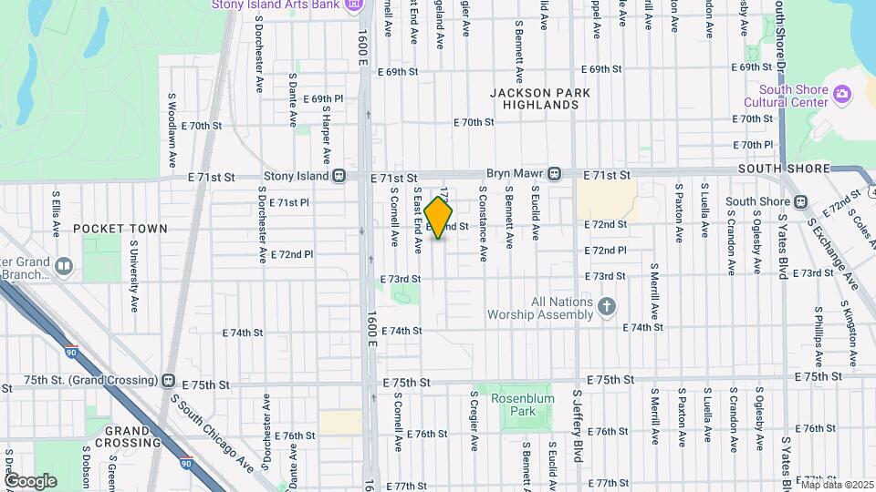 7220 S Ridgeland Ave, Unit 1 Map and Location Details