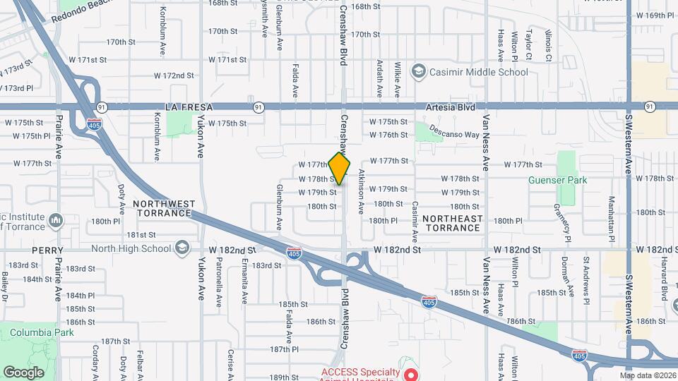 17825 Crenshaw Blvd, Unit 3 Map and Location Details