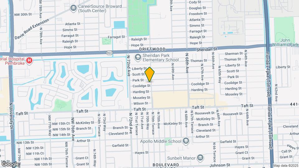 7061 Coolidge St Map and Location Details