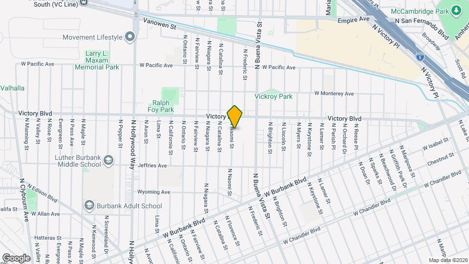 1518 N Naomi St Mapa y Detalles de la Ubicación