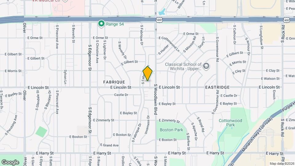 877 S Hillcrest St, Unit 2 br brick duplex Map and Location Details