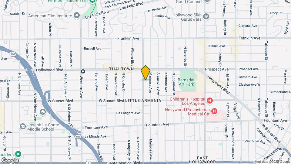 1610 N Normandie Ave Map and Location Details