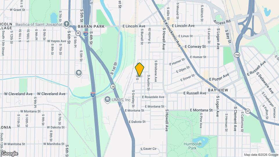 2583 S Burrell St, Unit Upper Unit Map and Location Details