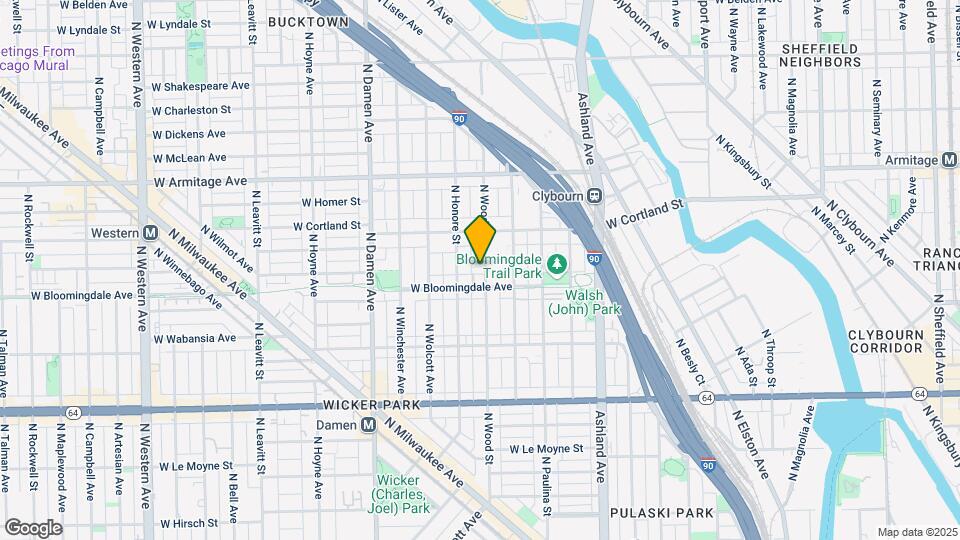 1816 N Wood St Map and Location Details