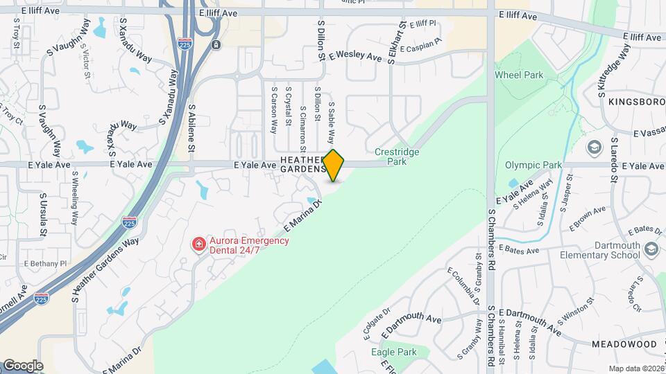 14300 E Marina Dr, Unit Heather Garden's 2+2 Map and Location Details