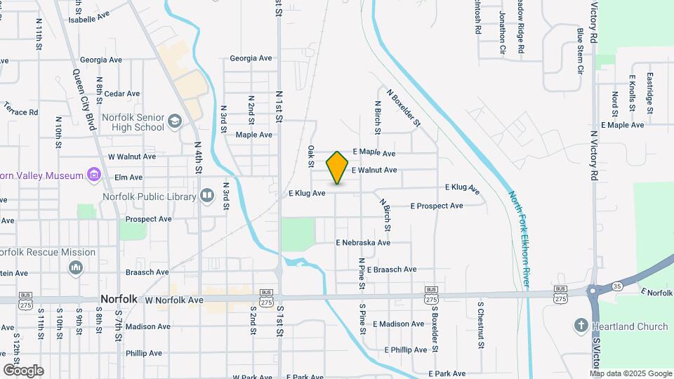 301 E Klug Ave Map and Location Details