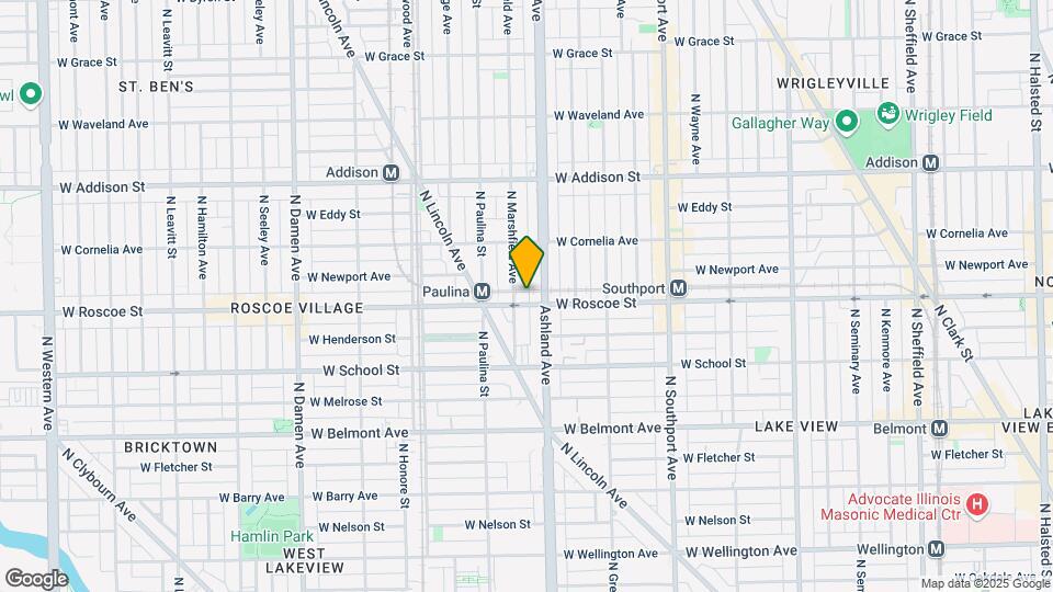 1616 W Roscoe St, Unit 1st Floor Map and Location Details