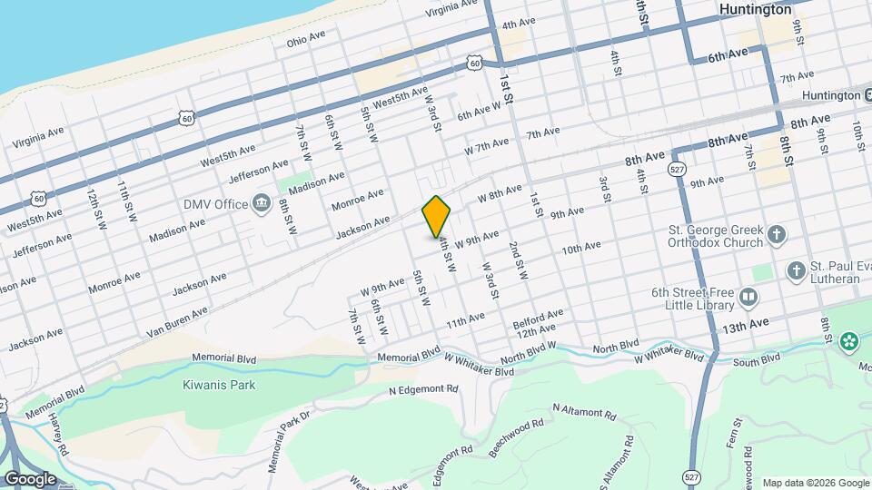 414 W 9th Ave Map and Location Details