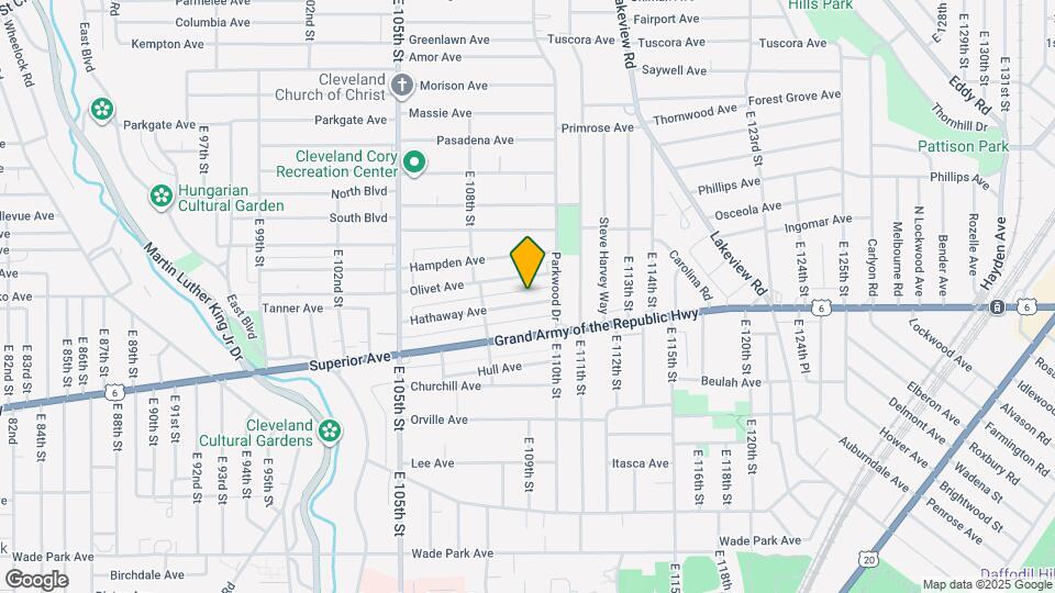 10911 Hathaway Ave Map and Location Details