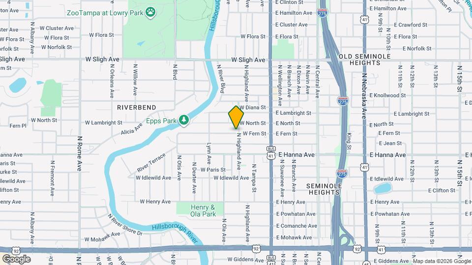 6402 N Highland Ave Map and Location Details