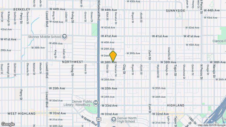 2822 W 38th Ave Map and Location Details