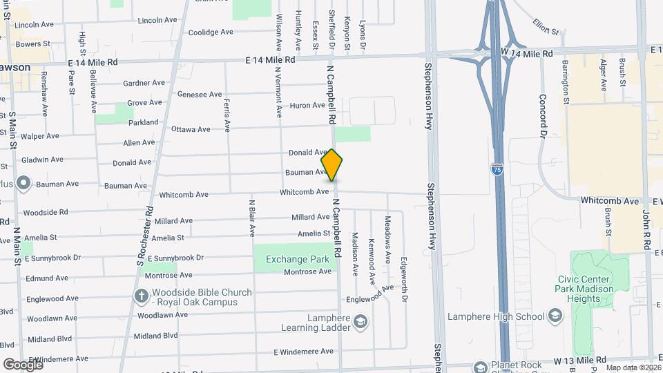 1621 Whitcomb Ave Map and Location Details