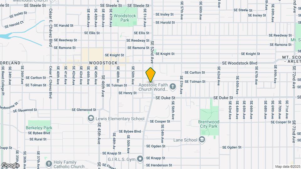 5133 SE Tolman St Mapa y Detalles de la Ubicación