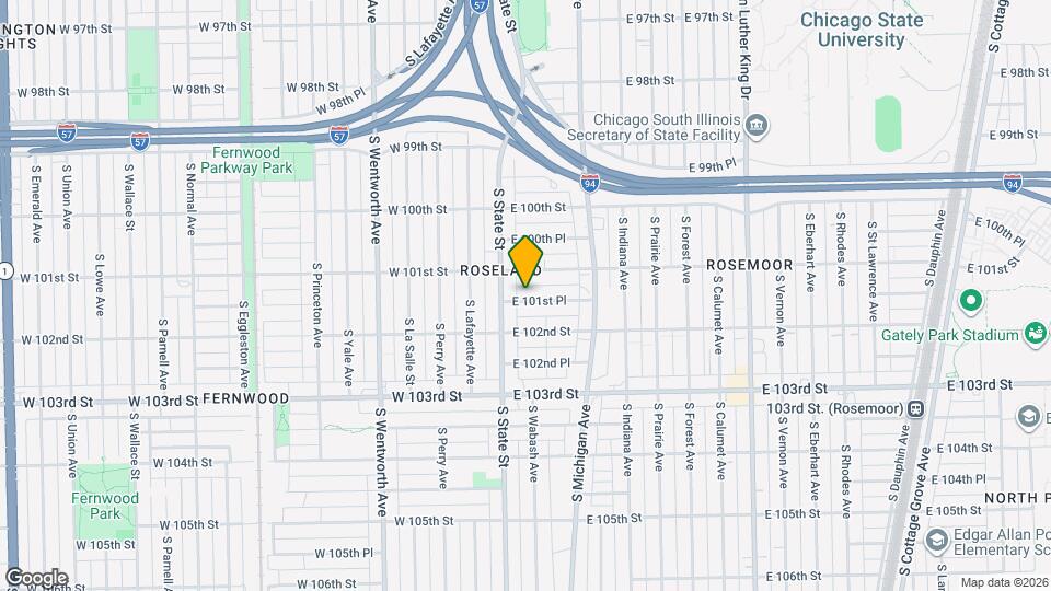 22 E 101st Pl, Unit 2Fl Map and Location Details