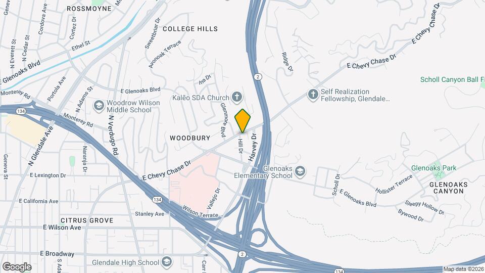 1902 E Chevy Chase Dr Mapa y Detalles de la Ubicación