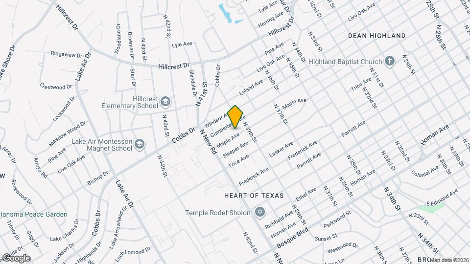 3921 Maple Ave Map and Location Details