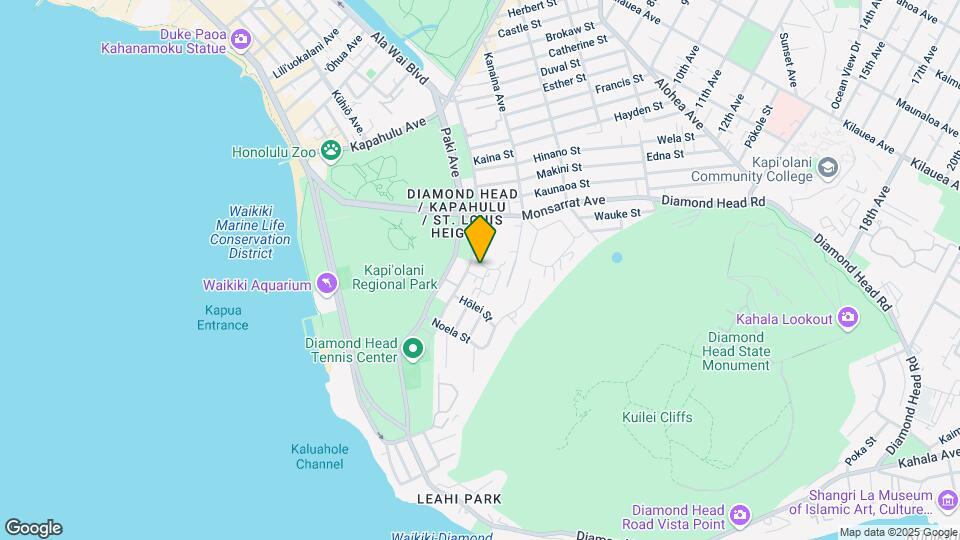 Diamond Head Hale Mapa y Detalles de la Ubicación