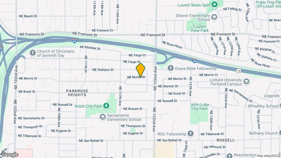12000 NE Morris St Map and Location Details