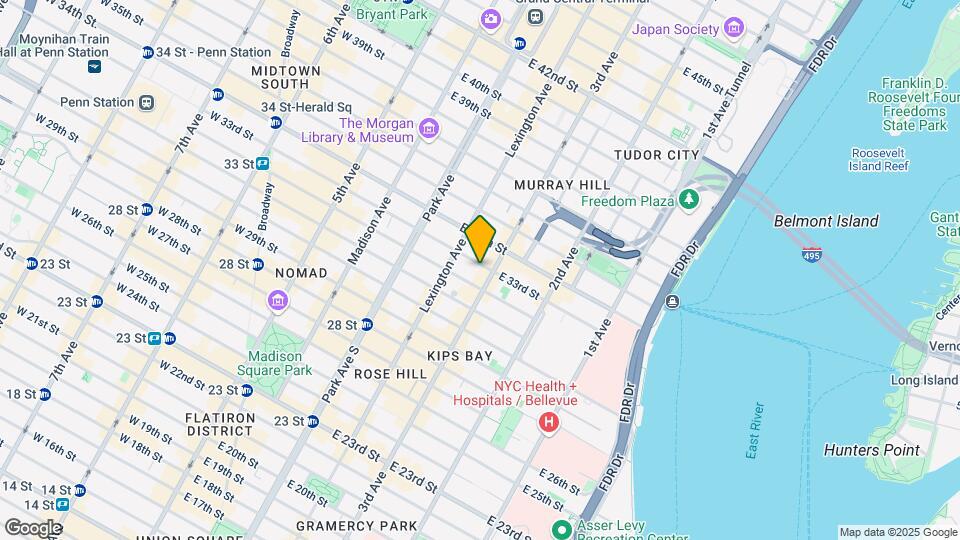 162 E 33rd St Mapa y Detalles de la Ubicación