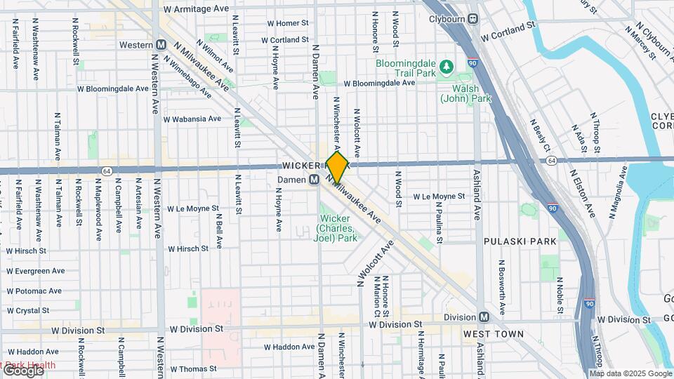 1542-1550 N Milwaukee Ave Map and Location Details