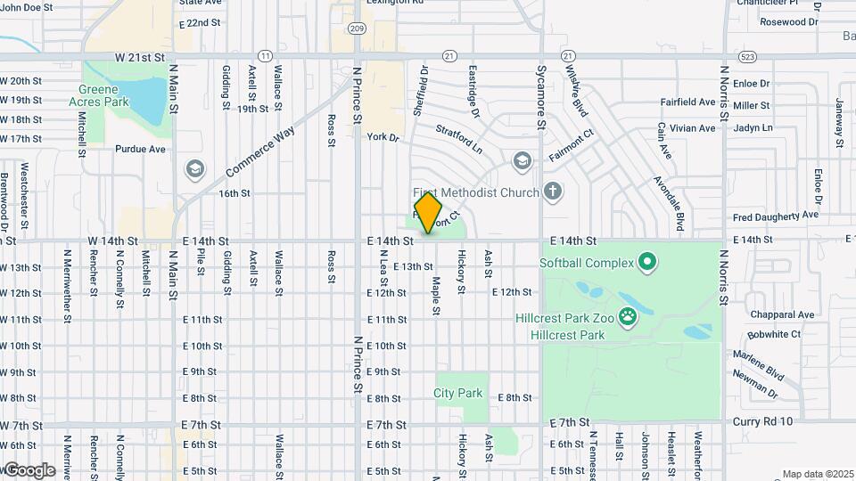 1221 E 14th St Map and Location Details