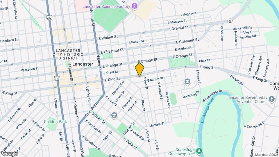 438 E King St Mapa y Detalles de la Ubicación