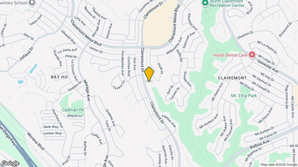 4459 Clairemont Dr Map and Location Details