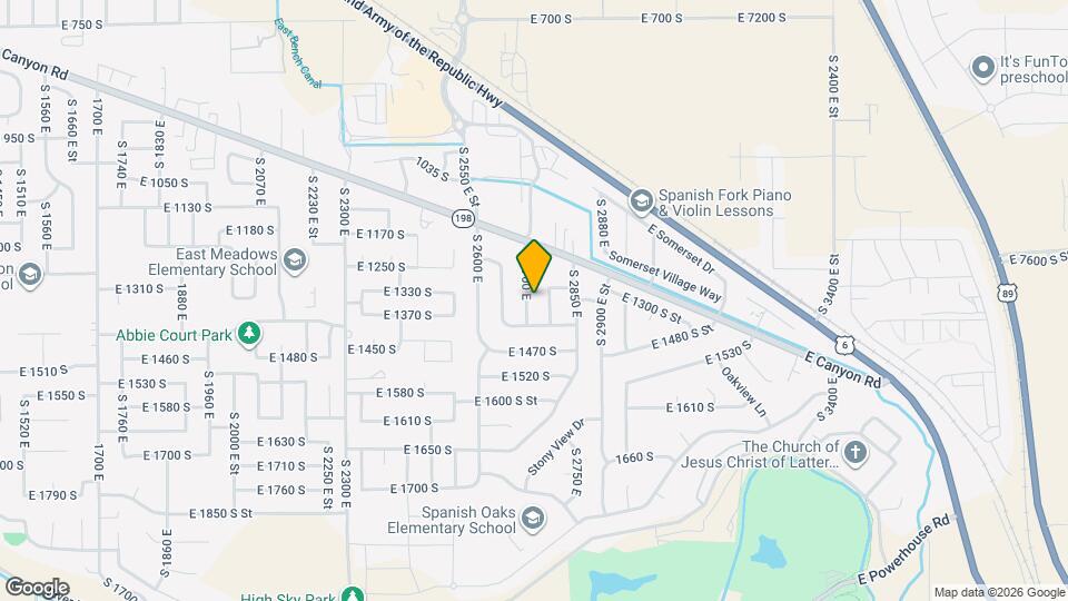 1343 S 2700 E Mapa y Detalles de la Ubicación