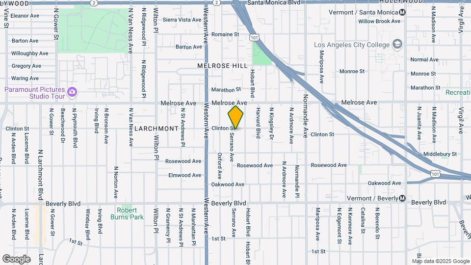 550 N Serrano Ave Map and Location Details