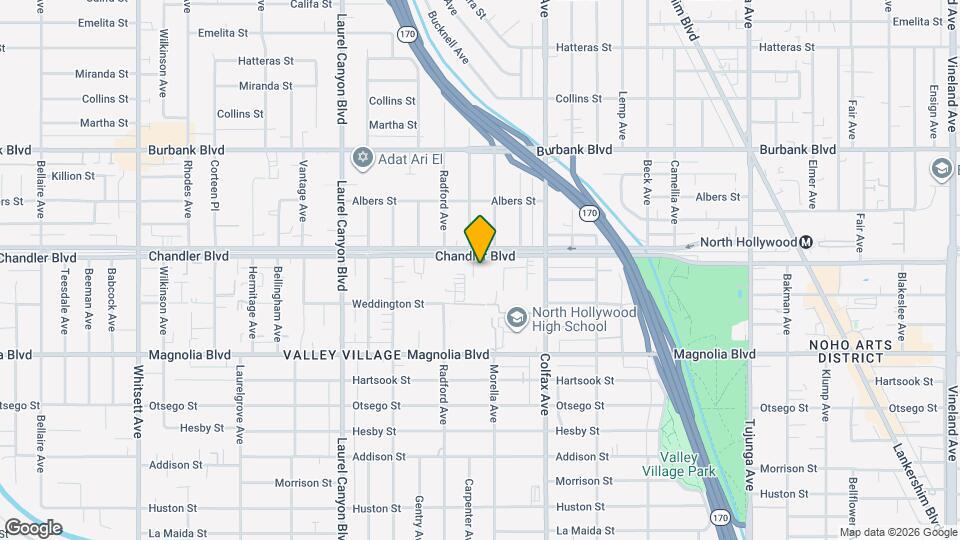 11816 Chandler Blvd Map and Location Details