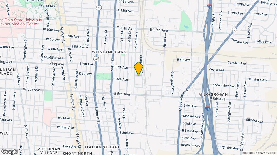 1242 N Grant Ave Map and Location Details