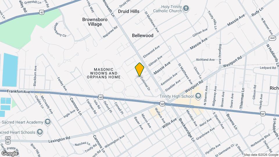 208 Colonial Dr Map and Location Details