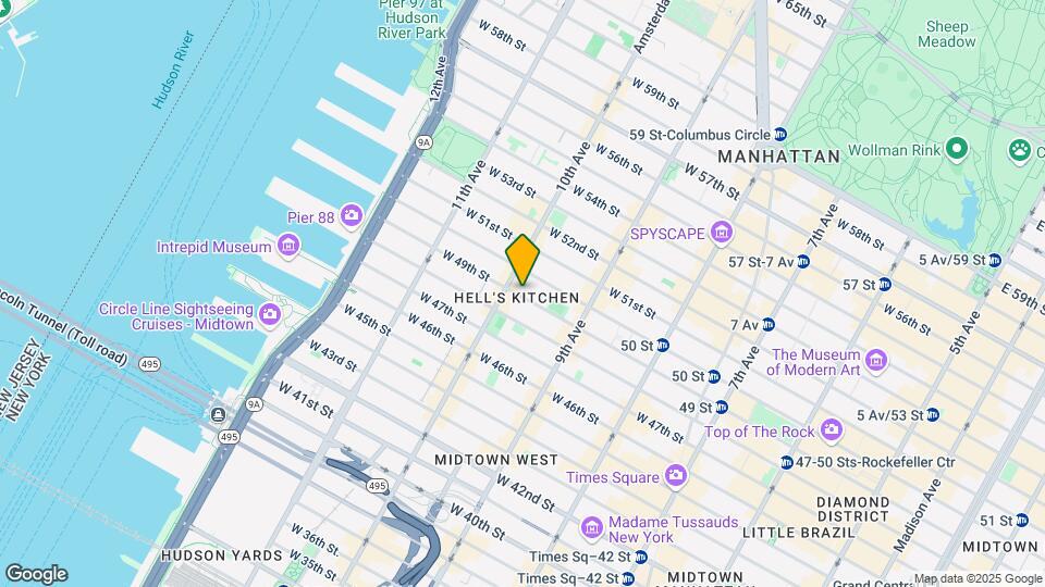 457-459 W 49th St Mapa y Detalles de la Ubicación